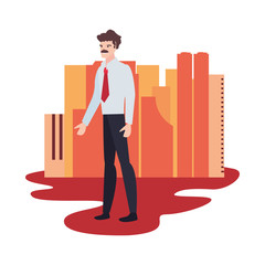 businessman standing city street