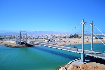 Hanging bridge in Sur, Oman