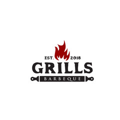 Grill barbecue logo design vector template