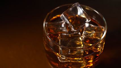 alcohol, drink, ice,  amber, bourbon, brandy, cognac,