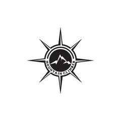 Compass icon logo design vector template
