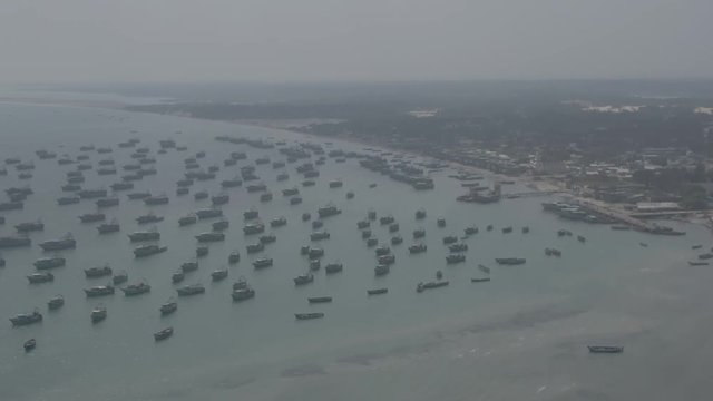 Rameswaram Pamban bridge, India, 4k aerial ugraded/raw