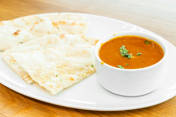 roti with curry chicken soup