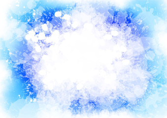 水彩画のような青と白い絵の具を垂らしたような背景