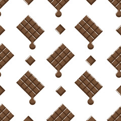 Seamless pattern with chocolate in flat linear style.