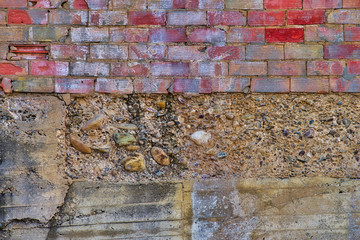 Close up with grunge brick wall texture