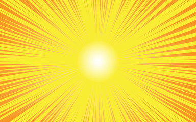 Obraz premium Sun ray with sunburst on orange background comic concept