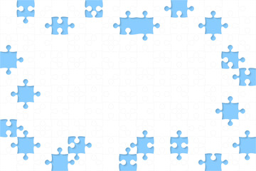 Naklejka premium Rama układanki puzzle, tło, baner lub puste.