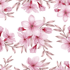Obraz na płótnie Canvas beautiful watercolor floral pattern flower background