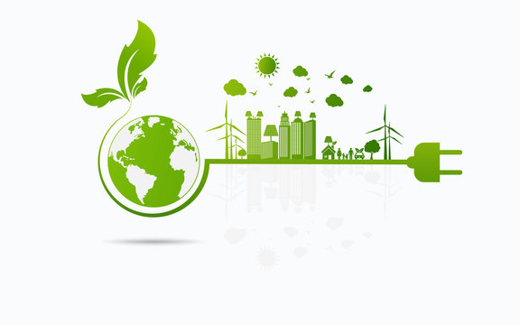 Green ecology City environmentally friendly