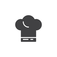 Chef hat vector icon. filled flat sign for mobile concept and web design. Cooker cap glyph icon. Cuisine symbol, logo illustration. Pixel perfect vector graphics