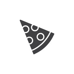 Pizza slice vector icon. filled flat sign for mobile concept and web design. Piece of pizza glyph icon. Symbol, logo illustration. Pixel perfect vector graphics