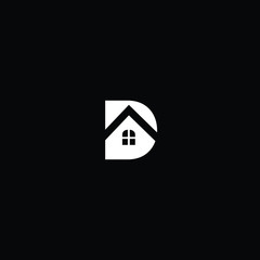 Obraz na płótnie Canvas D letter real estate icon logo vector