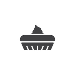 Meringue cake vector icon. filled flat sign for mobile concept and web design. Cupcake glyph icon. Symbol, logo illustration. Pixel perfect vector graphics