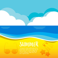 Fototapeta na wymiar Summer vector illustration concept of happiness and holiday background