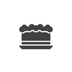 Pie, cake vector icon. filled flat sign for mobile concept and web design. Cake on plate glyph icon. Symbol, logo illustration. Pixel perfect vector graphics
