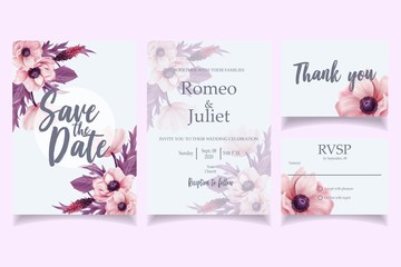 Fototapeta na wymiar beautiful watercolor floral pattern flower background invitation