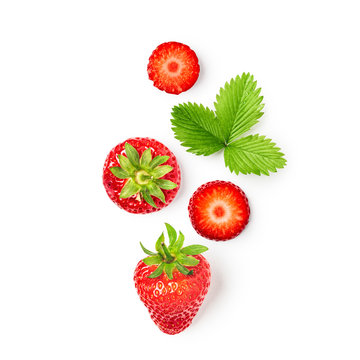 Strawberry spring fruits set