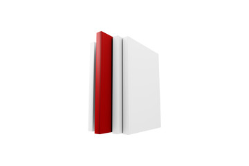 Red Book Standing Out Between White Blank