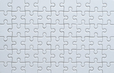 Jigsaw puzzle white color,Puzzle pieces grid - obrazy, fototapety, plakaty