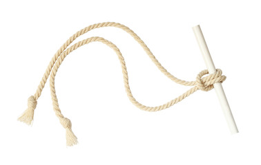 Beige cotton rope with knot