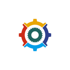 Gear machine icon logo design vector template