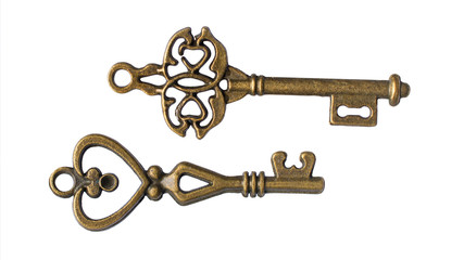 Two old vintage door keys