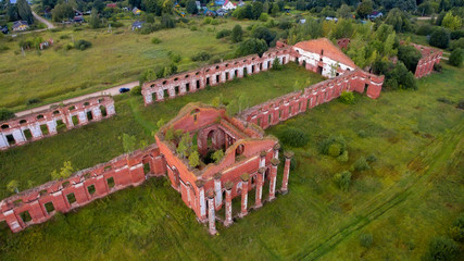 Ruined Complex military settlement of Count A. A. Arakcheev. The complex was built 1818-1825. Located in the village of Selishchi, Novgorod region