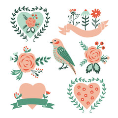 Obraz premium Valentine`s Day set. Vector illustration.