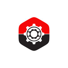 Gear machine icon logo design vector template