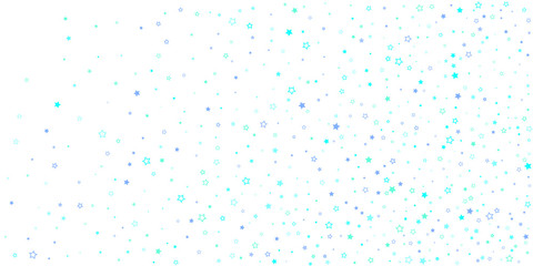Blue, cyan, turquoise glitter stars confetti