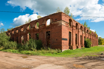 Ruined Complex military settlement of Count A. A. Arakcheev. The complex was built 1818-1825. Located in the village of Selishchi, Novgorod region