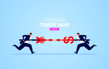 Fototapeta na wymiar Business strategy currency trade war
