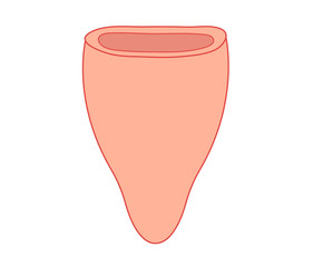 Menstrual cup icon. Doodle design of feminine hygiene product