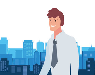 businessman portrait city street