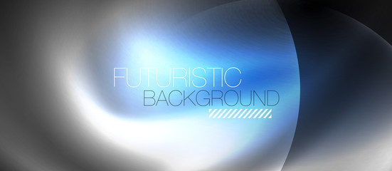 Shiny neon color light with circles abstract background