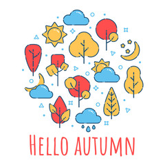 Hello autumn landscape print