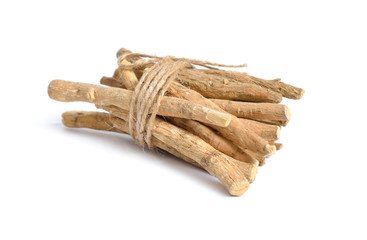 Root Withania somnifera, known commonly as ashwagandha, Indian ginseng, poison gooseberry or winter cherry.