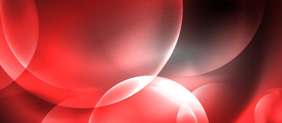 Shiny neon color light with circles abstract background