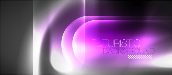 Neon glowing techno lines, hi-tech futuristic abstract background template