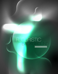 Shiny metallic neon waves vector design