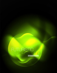 Shiny neon geometric waves template