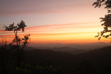 Fototapeta na wymiar khoakajom sunset