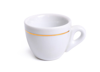 White coffee cup isolated on white background