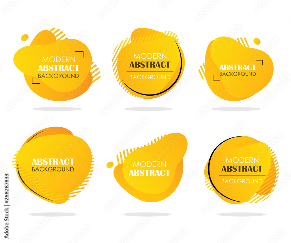Aufkleber abstract modern liquid shape banner set. vector geometric template background for text.