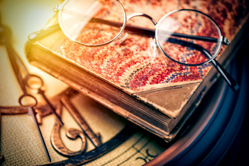 antique leather bound book