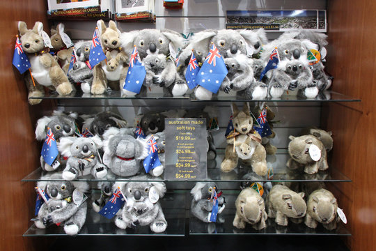 Stuffed Australian Animals In A Shop In Melbourne (australia) 