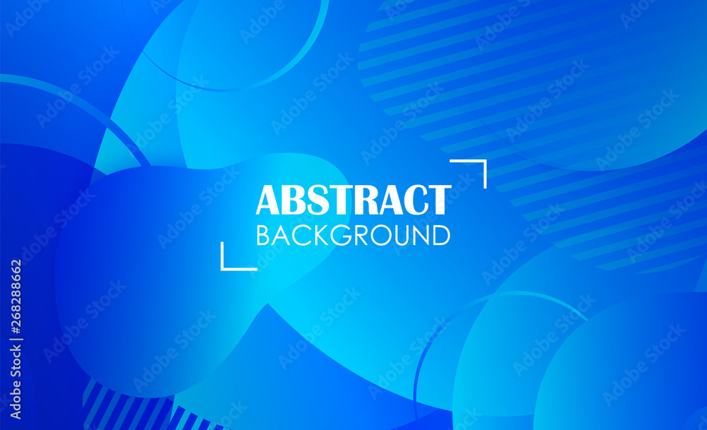 Aufkleber blue geometric fluid shapes banner abstract background. template design and landing page with space 