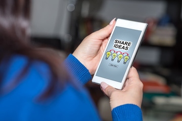 Share ideas concept on a smartphone