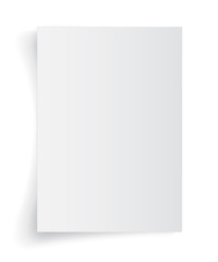 Blank A4 sheet of white paper with shadow, template for your design. Set. Vector illustration